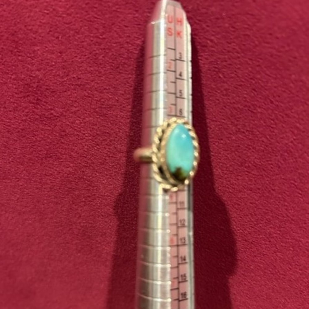 VTG Sterling Silver Oval Turquoise RING - Picture 7 of 12